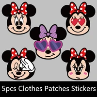 Disney Minnie Mickey Mouse Clothes Patches for ClothingHats Jeans Animal Anime Fashion Kawaii Jackets Backpacks Stickers Set
