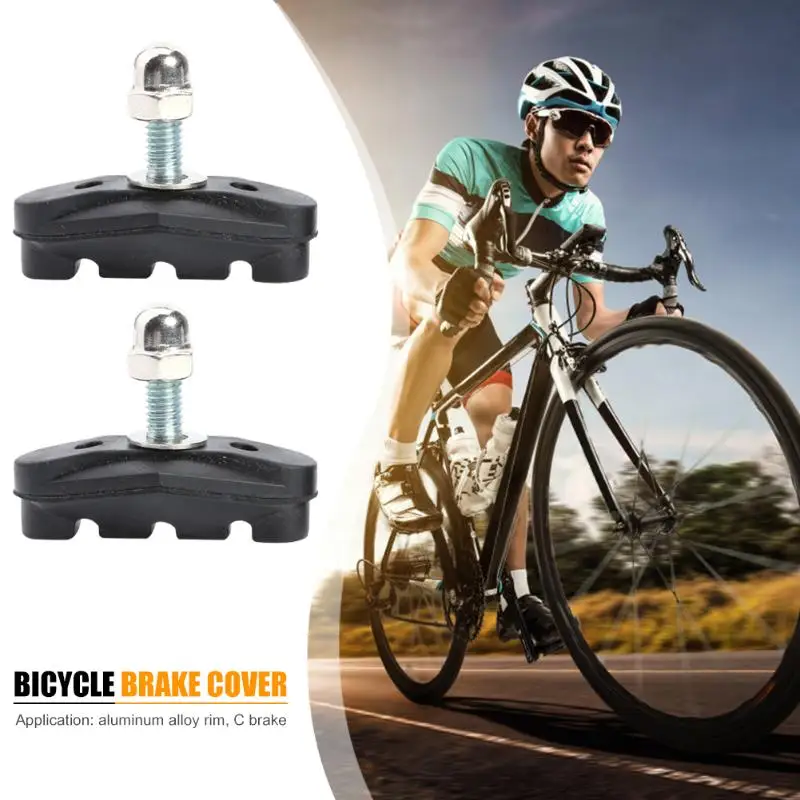 Прочные черные резиновые велосипедные тормозные колодки 2 шт. для обуви