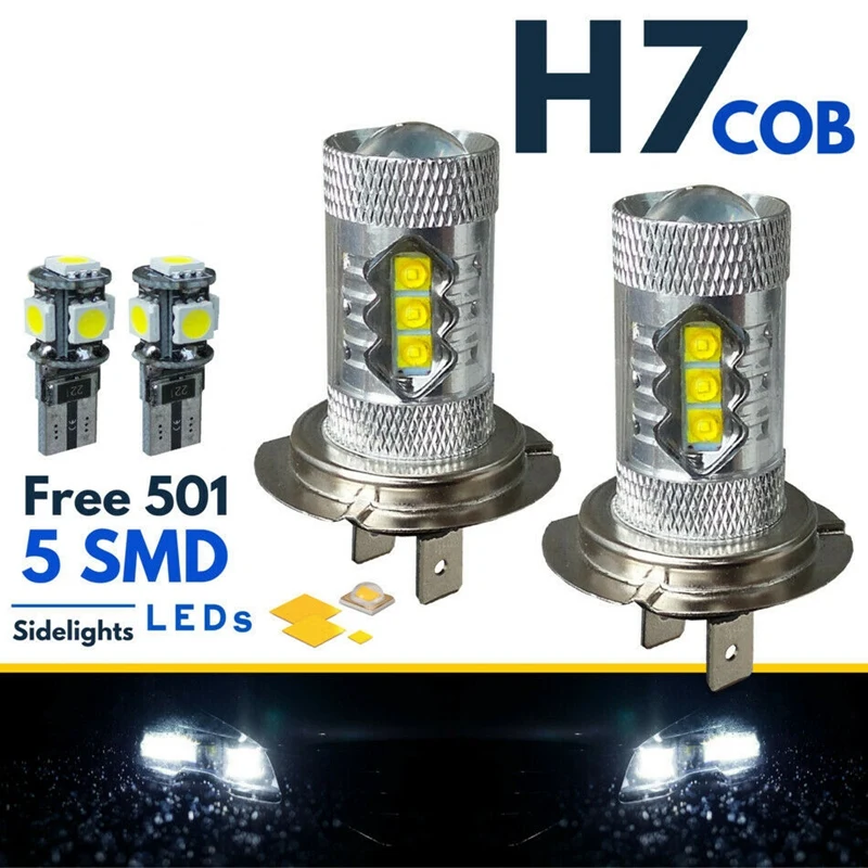 

Car LED Fog Light Lamp Bulbs 80W H7 80W T10 5 SMD Super Bright Tail Light Bulbs White