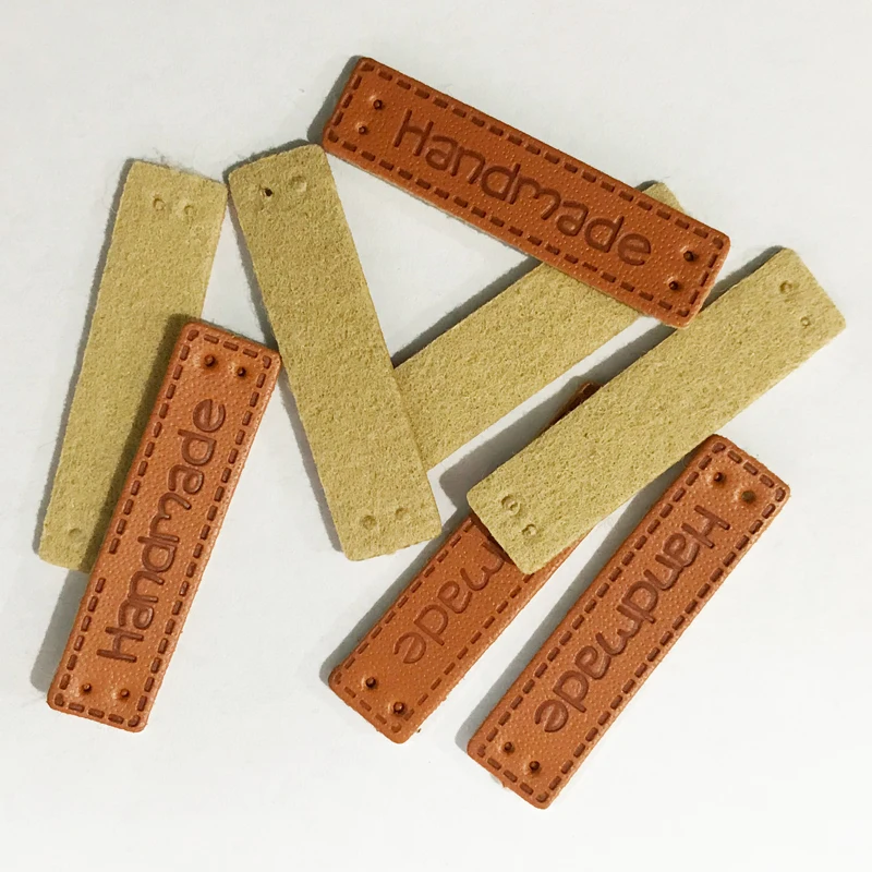 Free Shipping 4 Options Hand Made Leather Labels For Clothes Bags Shoes Handmade Fabric Sewing Tags | Дом и сад