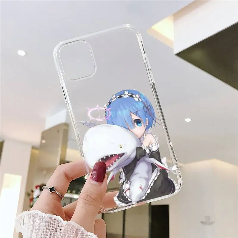 

Rem different world from zero Phone Case Transparent for iPhone 6 7 8 11 12 s mini pro X XS XR MAX Plus SE cover funda