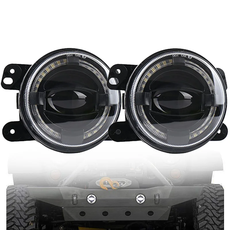 2 шт. 4-дюймовые светодиодный Противотуманные фары 30 Вт гало-проектор белые ДХО