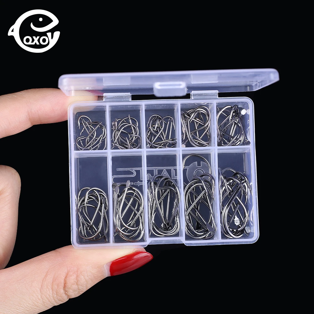 QXO 100 шт./кор. маленькие рыболовные крючки с бородкой морская рыба один крючок