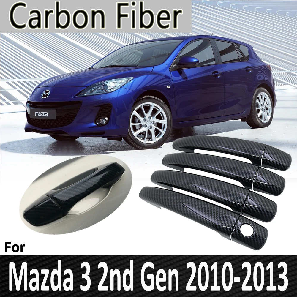 

Black Carbon Fiber for Mazda 3 2nd Gen BL 2010 2011 2012 2013 Axela Sedan Hatchback Car Door Handle Cover Car Accessories