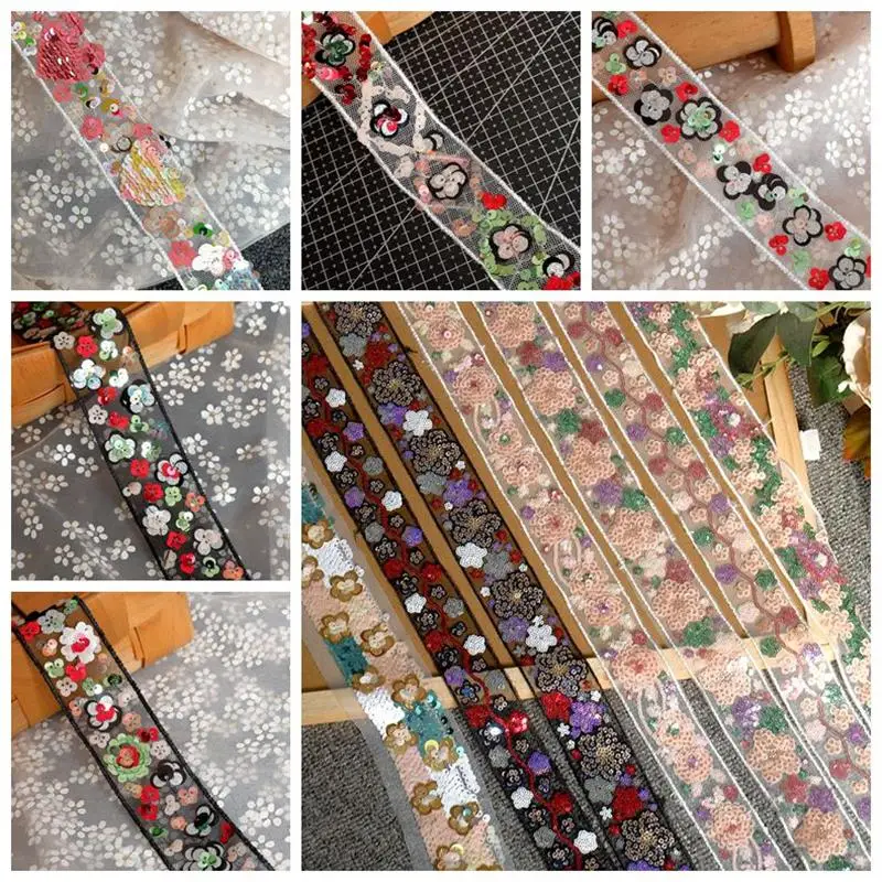 

Beaded Sequins Mesh Embroidery Lace Accessories Handmade DIY Decorative Lace Clothes Jewelry Sewing Accessories