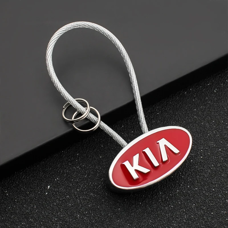 Стайлинг автомобиля 3D металлический трос авто логотип брелок для ключей KIA rio 3 4