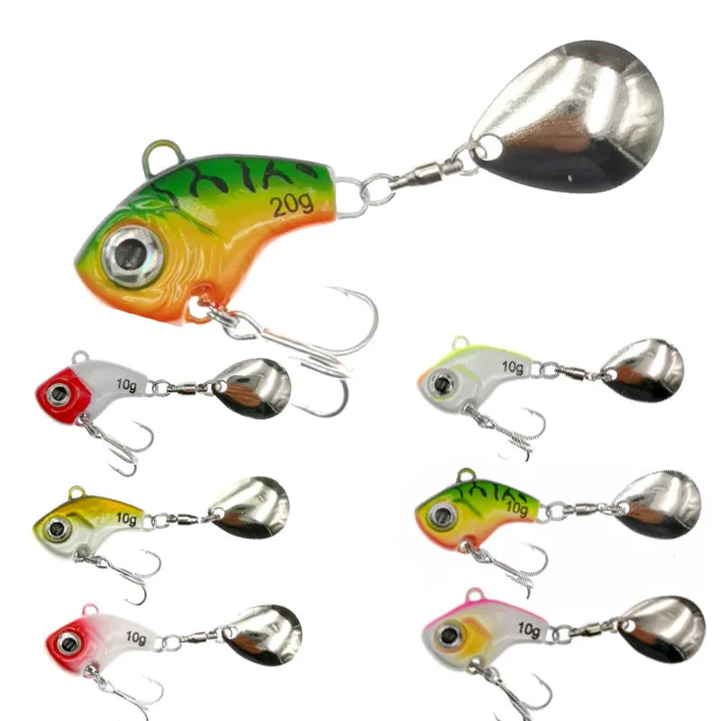 

5Pcs Rotating Metal VIB vibration Bait Spinner Spoon Fishing Lures 5/10/15/20g Jigs Trout Winter Fishing Hard Baits Tackle Pesca