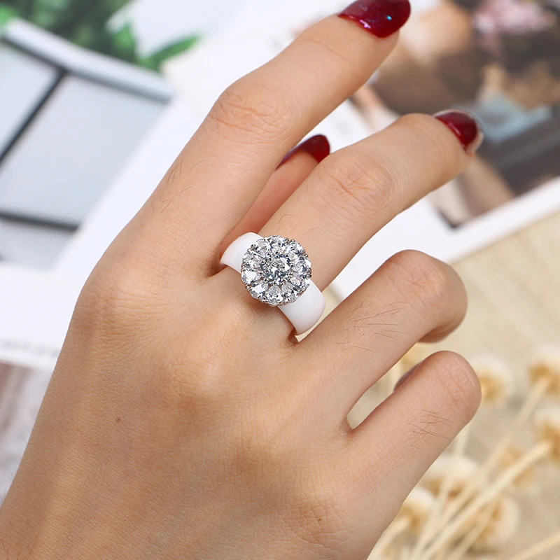 Новинка женский ювелирный набор форма цветка кристалл стразы серьги кольца