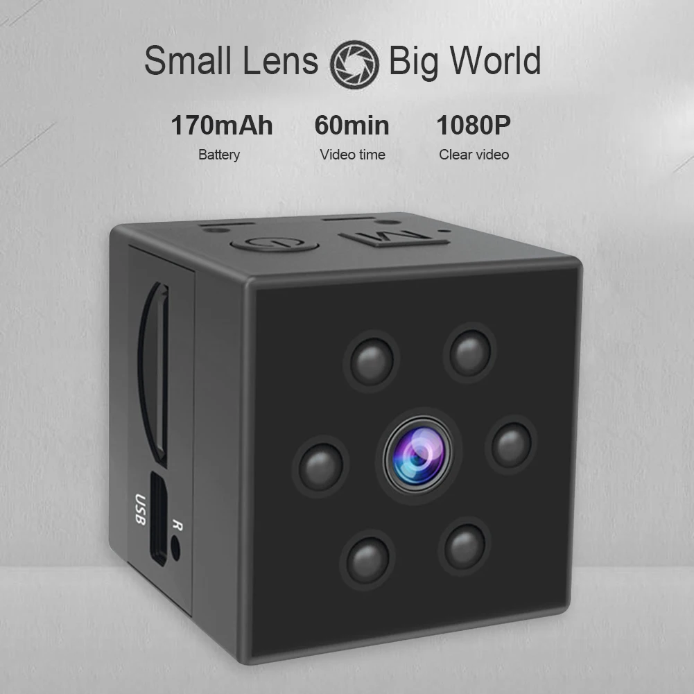 

MD23 Инфракрасная 1080P HD видеокамера ночное видение Спортивная экшн-камера для компьютера комплект спортивной камеры 170 мАч