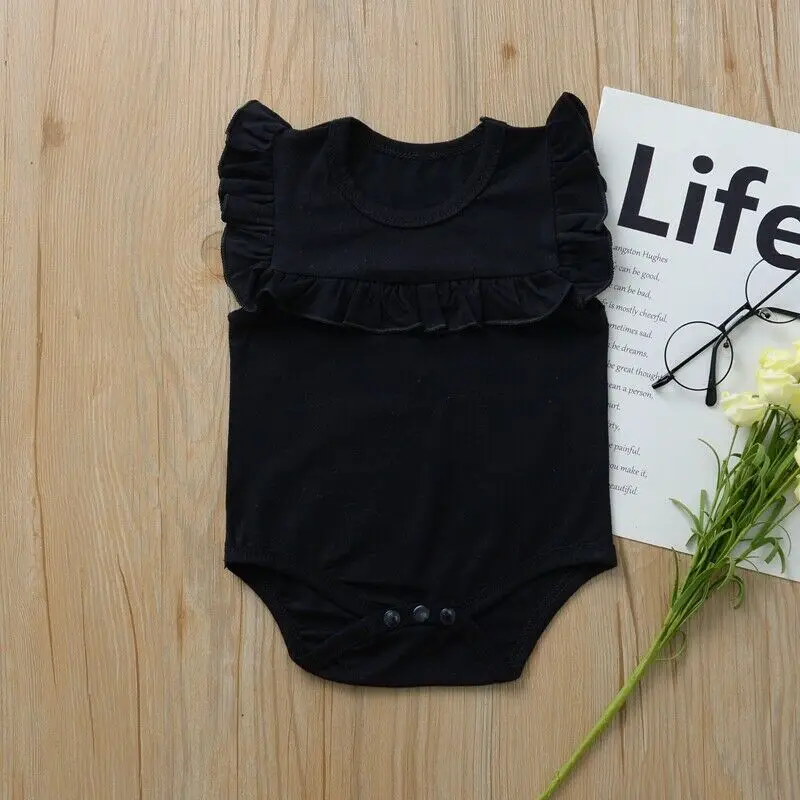 Летняя одежда для малышей Одежда новорожденных девочек Комбинезон без рукавов с