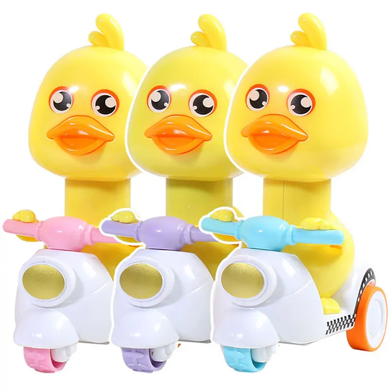 

Kids Funny Toys Press Net Red Little Yellow Duck Cartoon Friction Car Motorcycle Pull Back Car Baby Girls Boys Toy