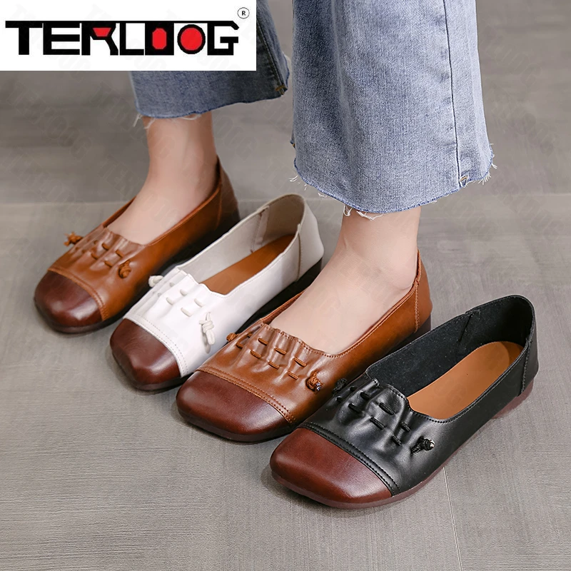 

Туфли-оксфорды женские из экокожи, сандалии на плоской подошве, лоферы, без застежки, повседневная обувь, большие размеры, весна-лето 2022