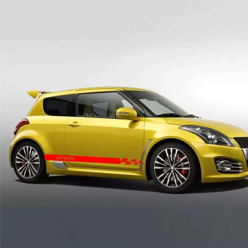 

2Pcs Car Waist Side Skirt Decoration Stickers Decals Vinyl For SUZUKI SWIFT Auto Car Accessories