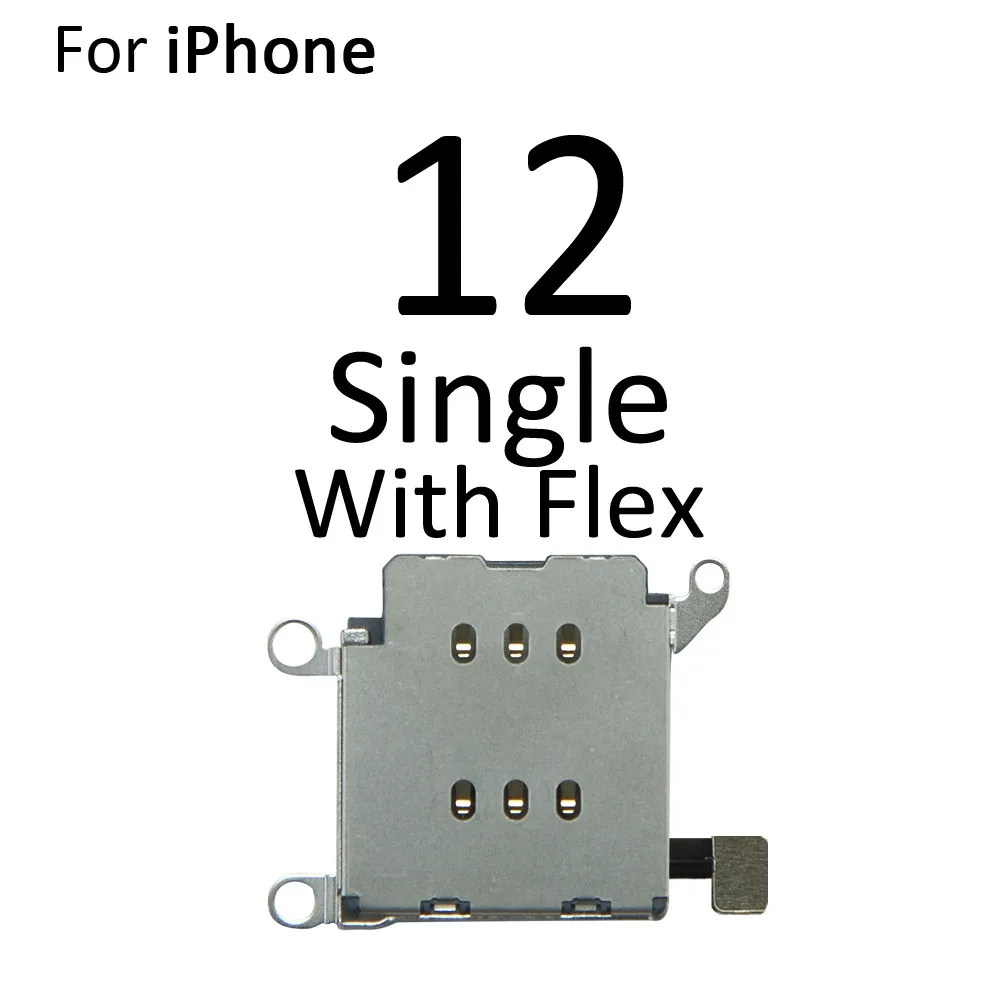 

10pcs/lot Sim Card Tray Socket Slot Adapter Connector Reader Flex Cable For iPhone 12 Pro Container Holder Replacement Parts