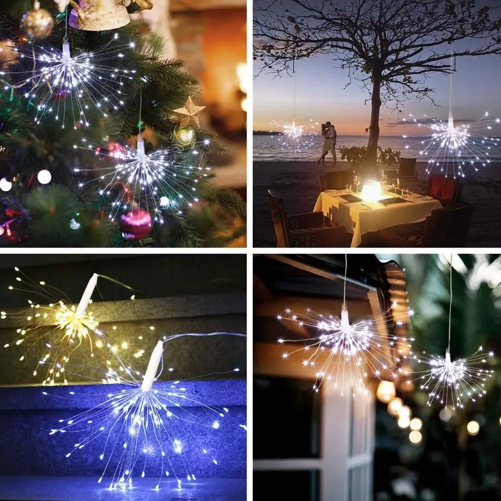 Фейерверки огни 90 СВЕТОДИОДНЫЙ Крытый гирлянды Батарея питание Рождество