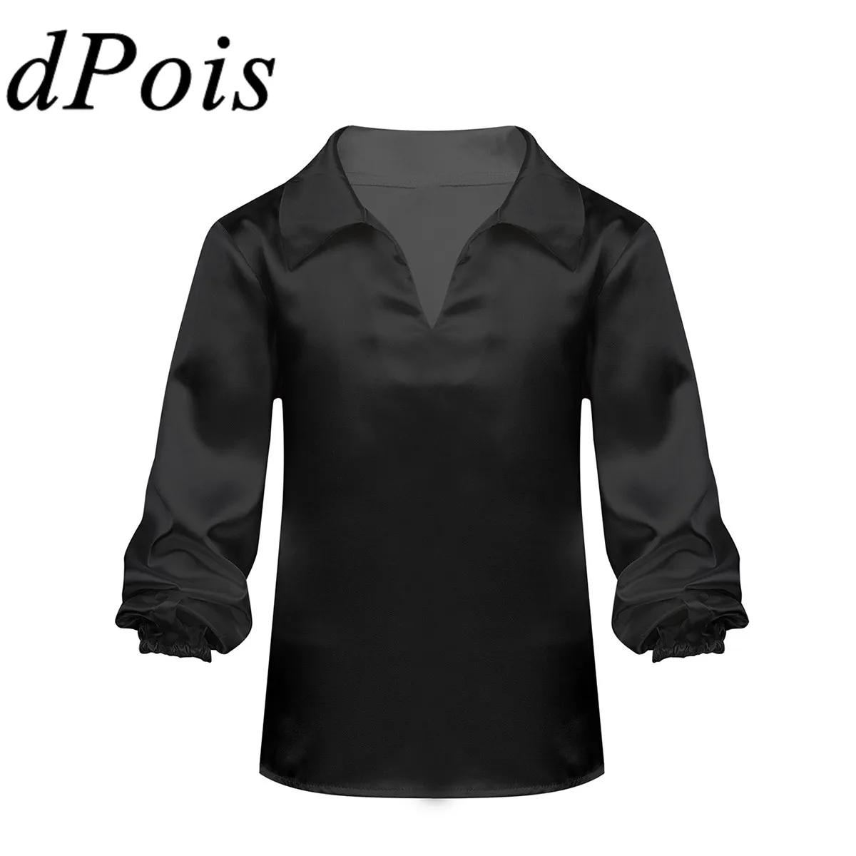 DPOIS/Детская атласная рубашка для латинских танцев мальчиков детская бальная с v