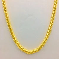 fashion luxury thailand sand gold 14k necklace thick yellow gold chain necklace for women men wedding engagement jewelry gifts