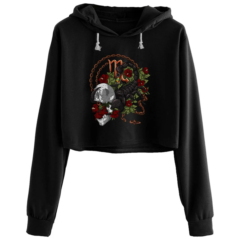 

Vanitas De Scorpio Crop Hoodies Women Kawaii Goth Grunge Harajuku Pullover For Girls