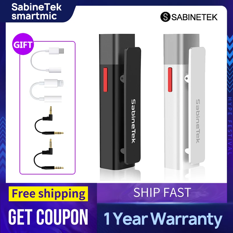 Беспроводной Bluetooth микрофон SABINETEK SmartMike устройство для записи короткого