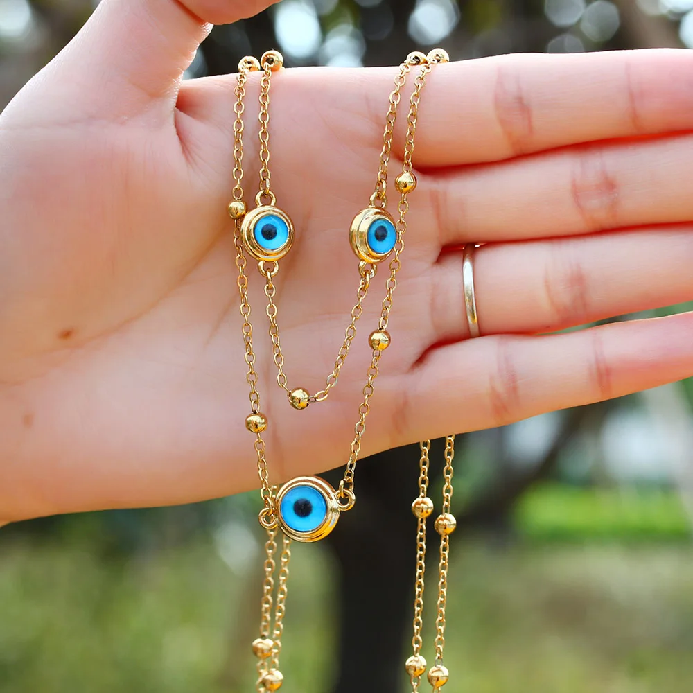 Синий с клипсами Дурной глаз украшением в виде кристаллов Шарм Аллах ожерелье
