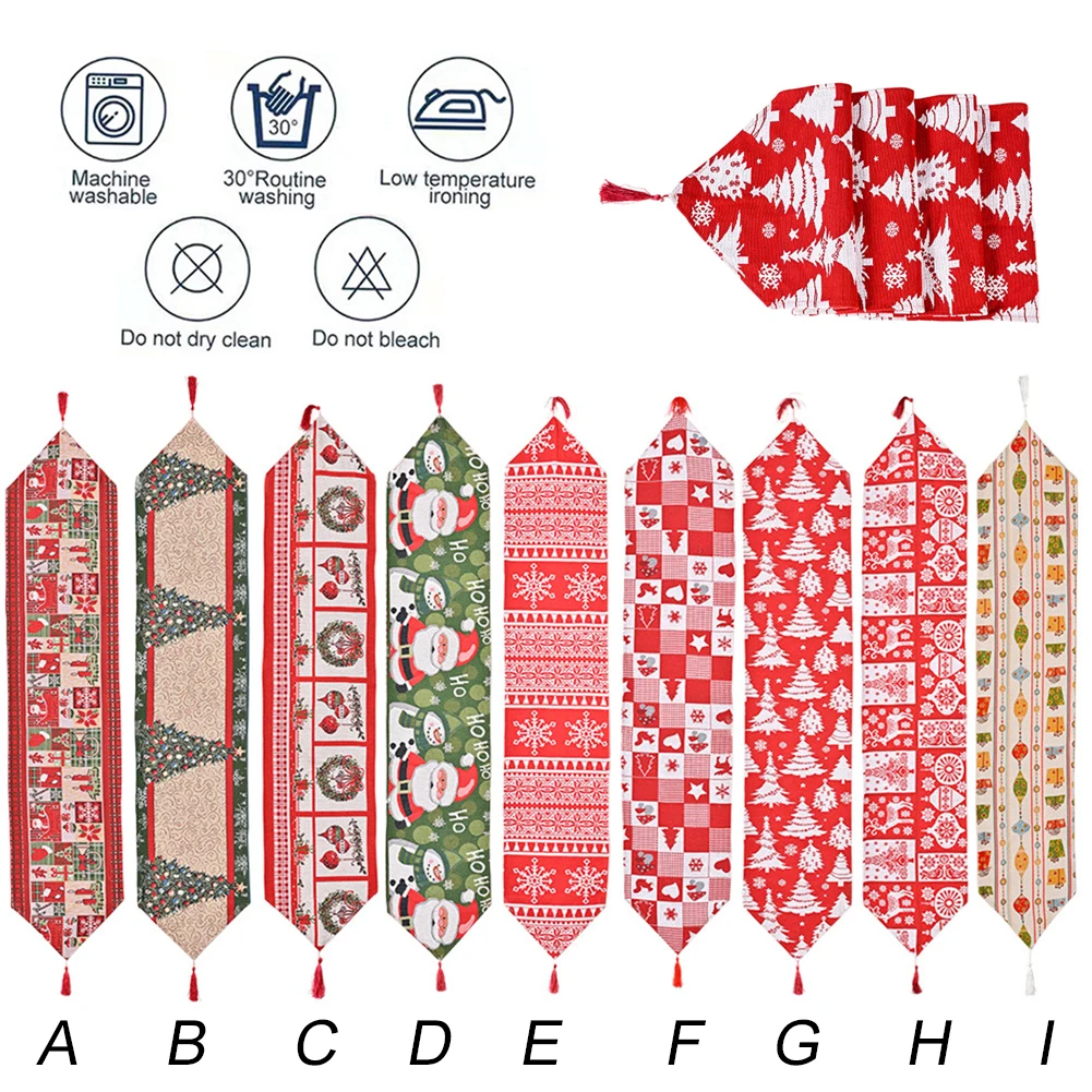 

2021 Cotton Linen Christmas Table Runner Christmas Wedding Table Runners Restaurant Table Decor Tablecloth Decoration 180*35cm