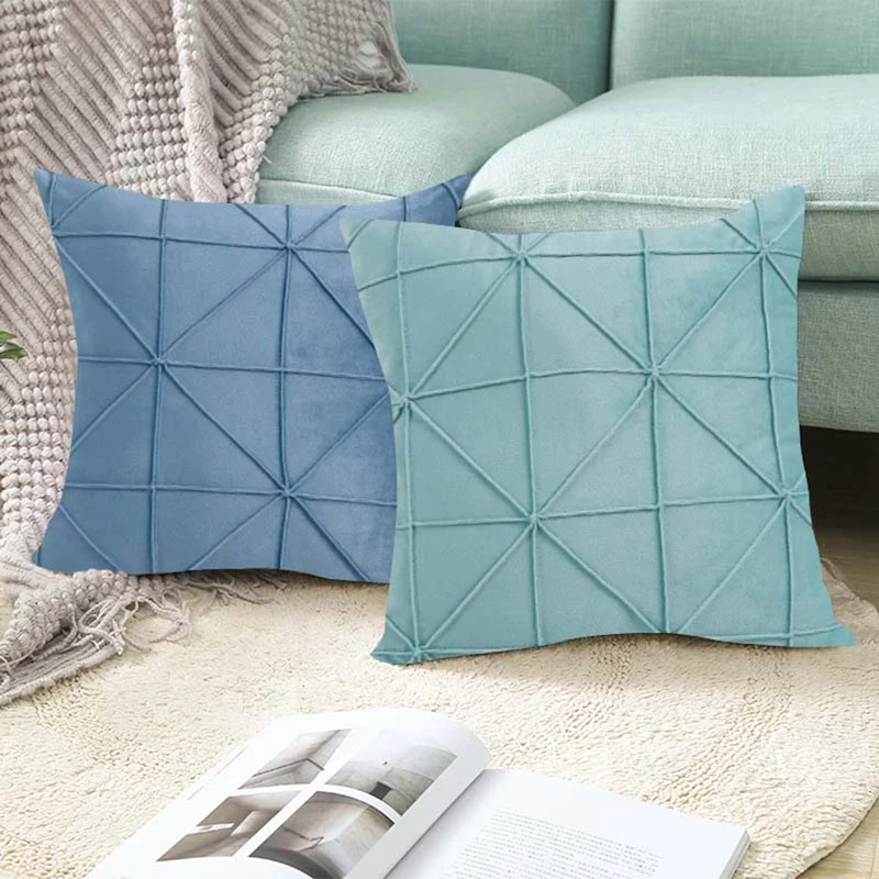 

Pure color rice word grid home sofa velvet pillowcase creative fabric decoration gift