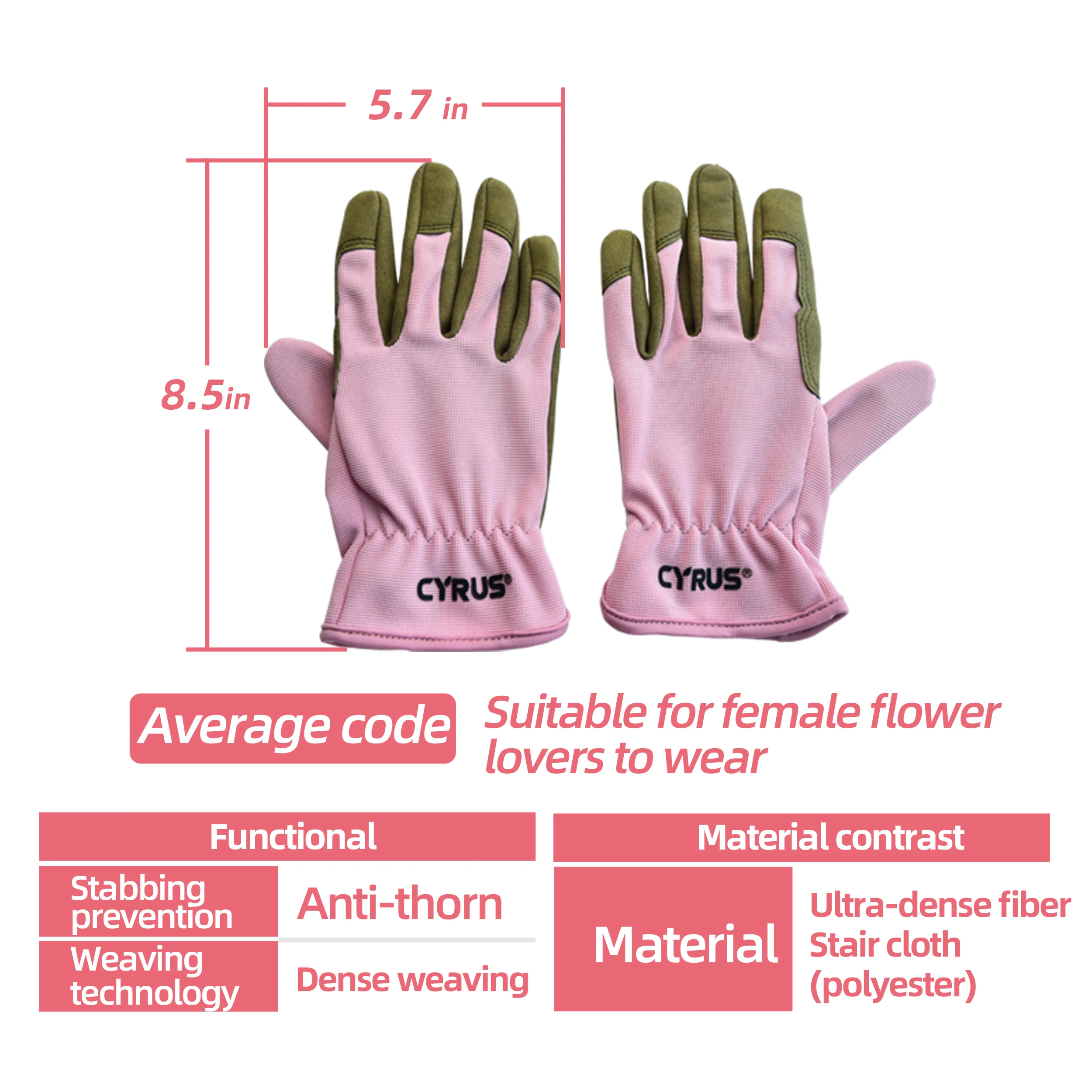 Женские садовые перчатки розовые для работы и из кожи|Садовые перчатки| |