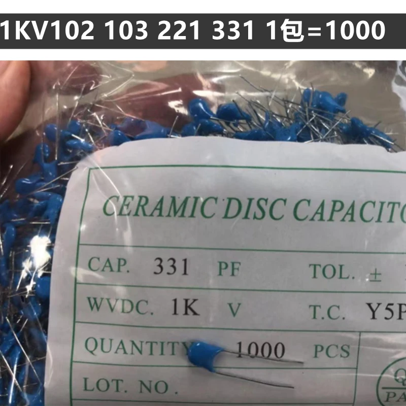 Линейный высокого напряжения конденсаторы керамических чипов 1KV102 1KV103 1KV221 1KV331