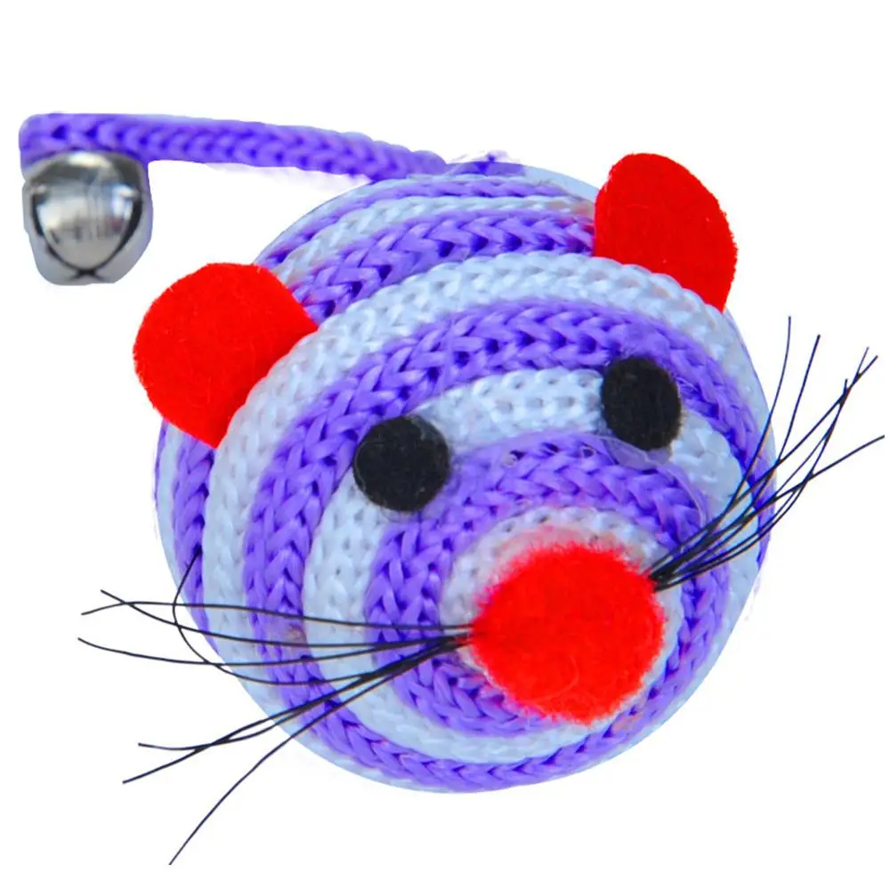 Нейлоновая мячик мышь соломенный хвост с колокольчиками игра обучение щенкам