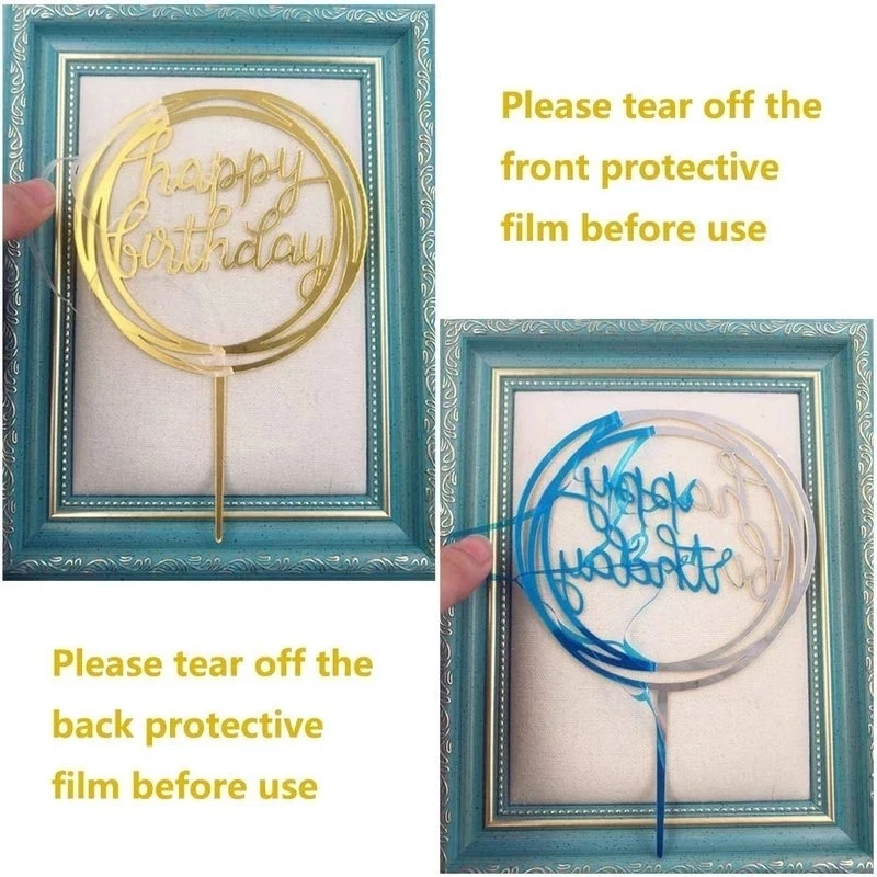 Double Layers Oh Baby Acrylic 1st Happy Birthday Cake Topper Shower Party Supplies Decorating Kids Favors | Дом и сад