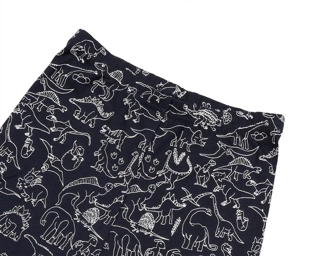 Детский пижамный комплект с длинным рукавом и принтом динозавра|Сочетающаяся