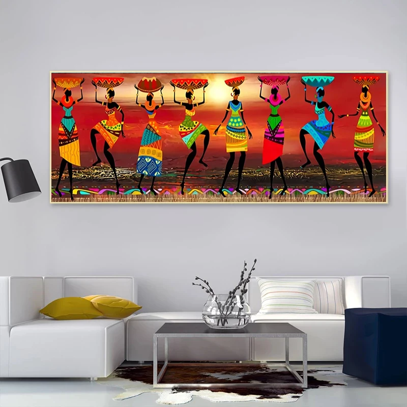 

African Women Dancing Oil Paintings Pictures Posters and Prints African Etnicos Tribal Art for Home Living Room Decor