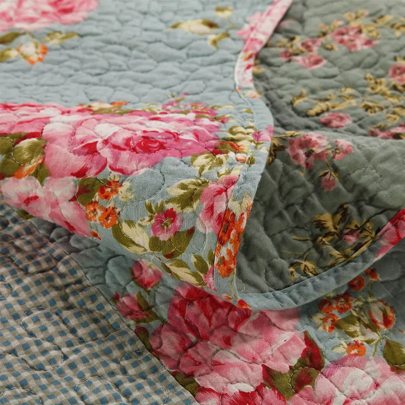 

Korea Plaid Cotton Bed Cover Patchwork Bedspread Quilted Queen Double Air Conditioning Summer Quilt Set Coverlet Blanket 3 Pcs
