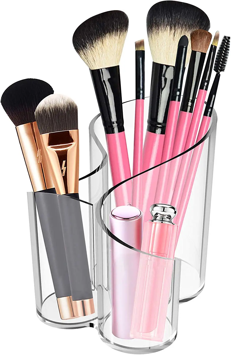 Большой Волнистый органайзер для макияжа с 3 отделениями акриловая многоцелевая