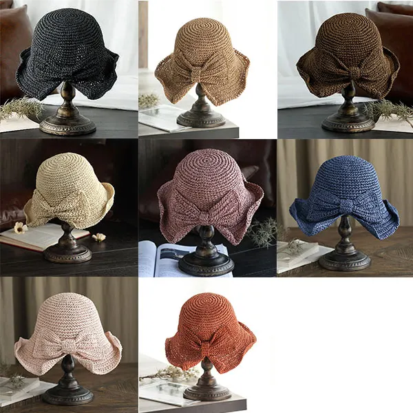 

Brim and Bow Summer Hat Summer Hat Foldable Wide Brim Floppy Straw Sun Hat Summer Beach Hat for Women Girl B2Cshop