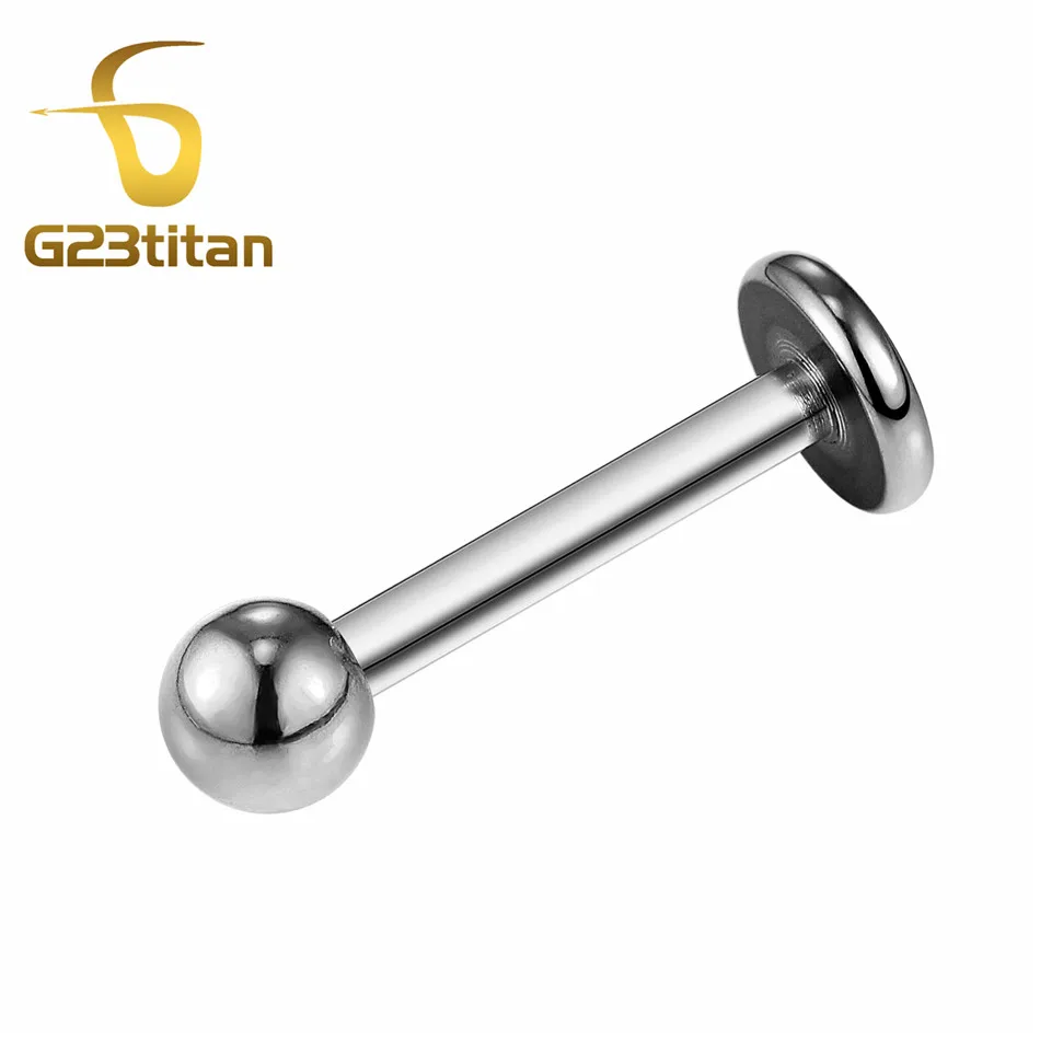 Labret Studs 10 шт. в партии G23 титановые округлые микроштанги Bananabells губная серьга ювелирные украшения для пирсинга кольца оптом - Окраска металла: Labret Studs