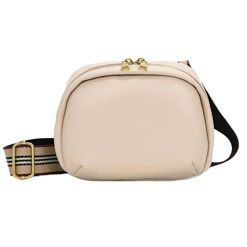 

Women's Shoulder Bag Small Round Bag PU Leather Wide Shoulder Strap Fashion Designer Brand Messenger Bag Purse Hand Bag