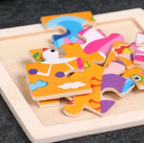 Детская деревянная головоломка Деревянный 3D пазл головоломки для детей детские