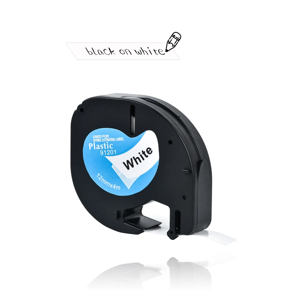 Лента Dymo Letratag 12267 91201 91200 12 мм пластиковая лента этикеток совместимая наклейка с