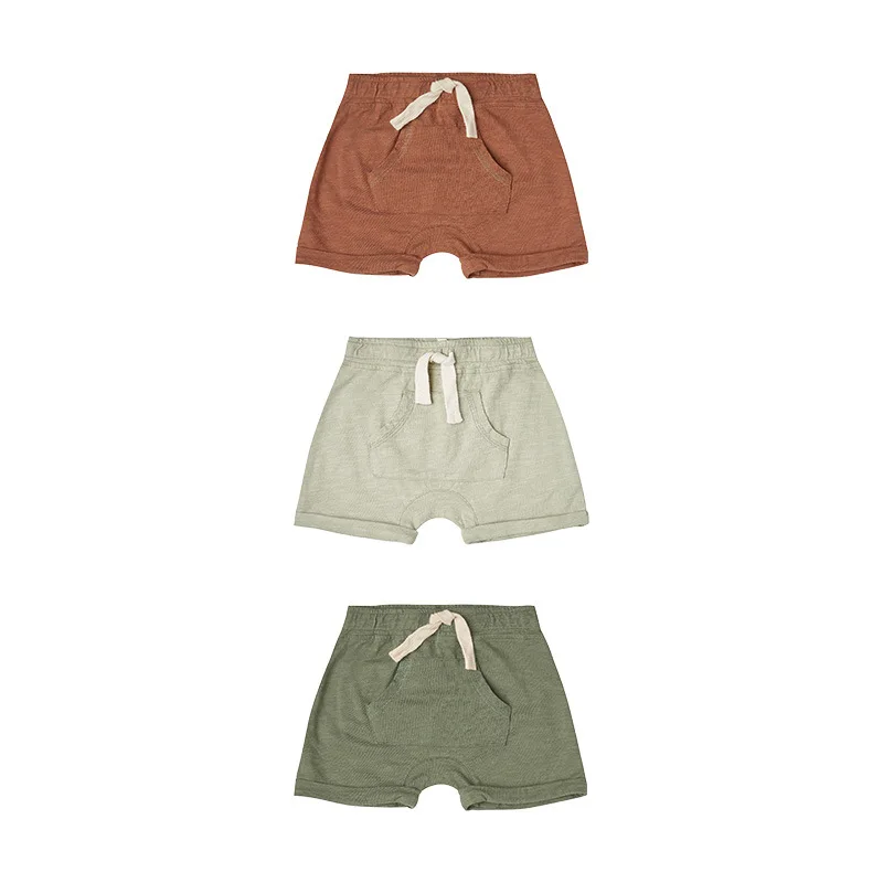 

Ins Style 2021 Summer Children's Casual Shorts RC Series Lace Solid Color Children's Cotton Harem Shorts
