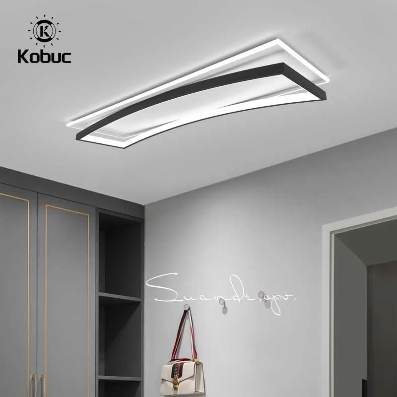 Kobuc Creative Long Arc LED Ceiling Lamps 40/60/80cm Living Room Bedroom Corridor Indoor Entrance Lighting Ceiling Mount Lamp