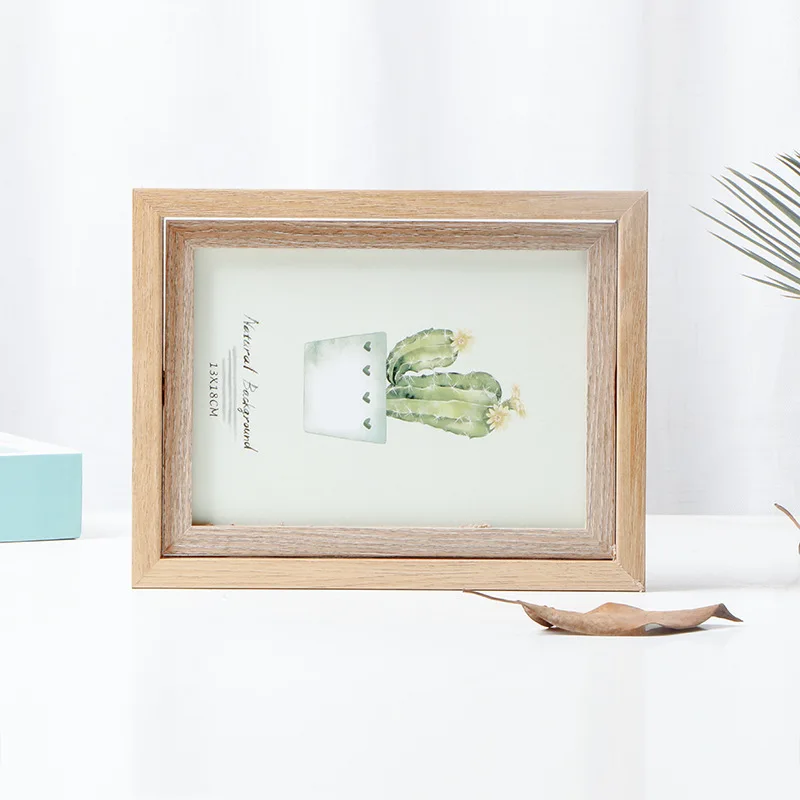 Прямоугольная деревянная фоторамка в скандинавском стиле ретро вращающаяся