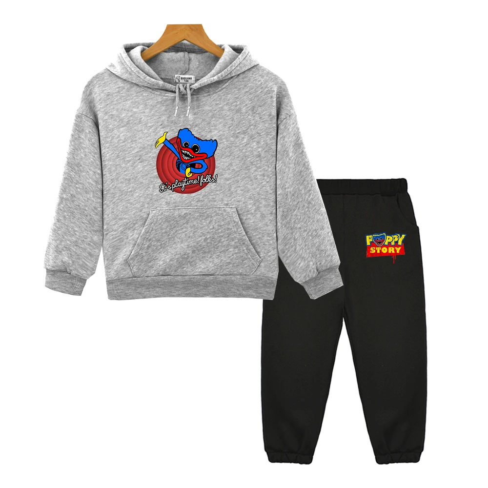 

Children's Clothing Sets Huggy Wuggy It´s Playtime! Pullover Hoodie Suit for Boy Kid Sweatshirt Pants+tops Fashion Clothes Girls