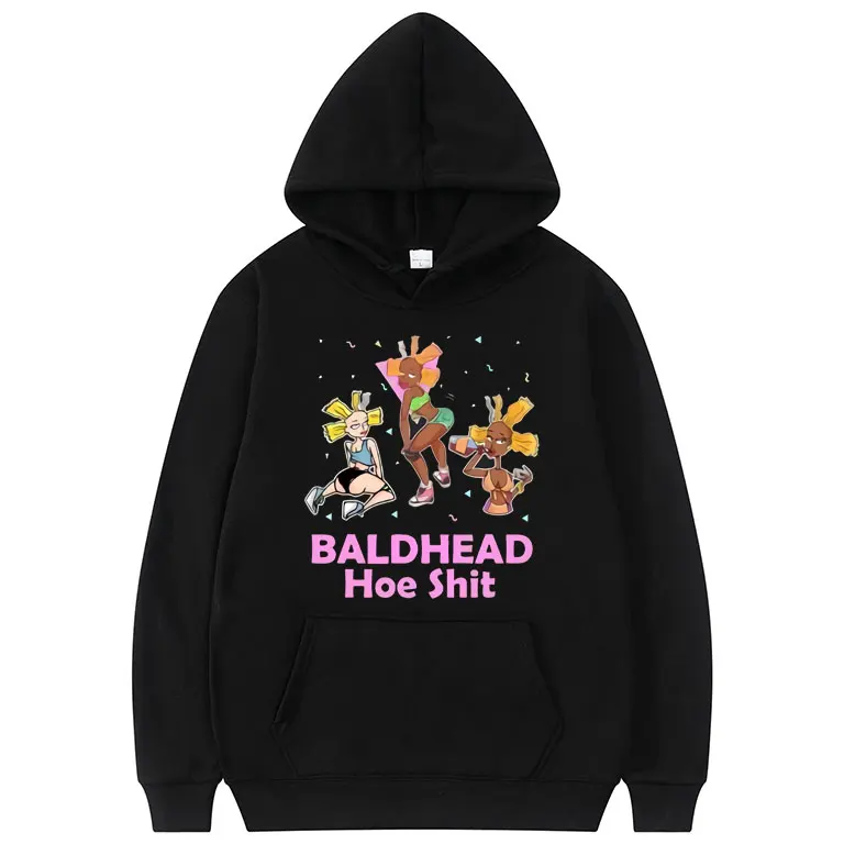 

Bald Headed Hoe Shit Funny Sarcasm Hoodie Comfortable Hoodies Women Casual Pullover Unisex Black Sweatshirt Clothes for Teens