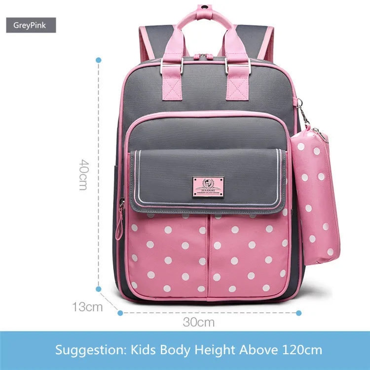 greypink OKKID высококачественный детский ортопедический школьный рюкзак для девочек, школьная сумка для девочек, школьный рюкзак для детей, сумка для книг, милый чехол-карандаш - Цвет: greypink