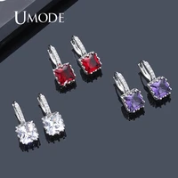 umode aaa square cubic zirconia hoop earrings new fashion for women anti allergic jewelry boucle doreille ue0779