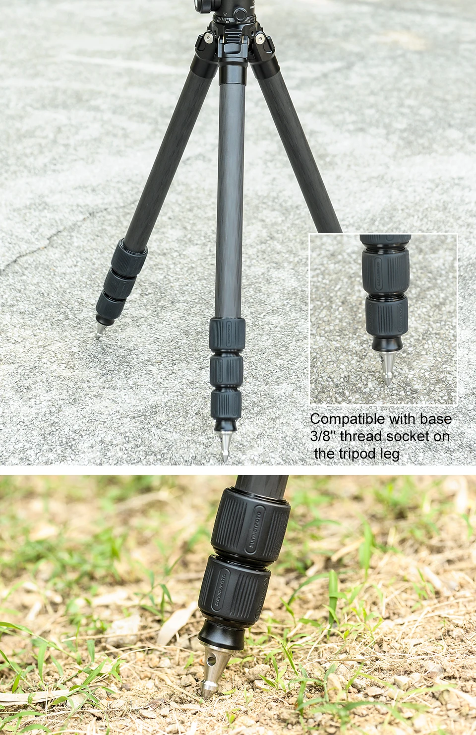 SUNWAYFOTO SKU TP-01, Универсальный штатив с шипами для камеры 3/8, аксессуары для штатива из нержавеющей стали, используемый на штативе T1C30N T2C40C