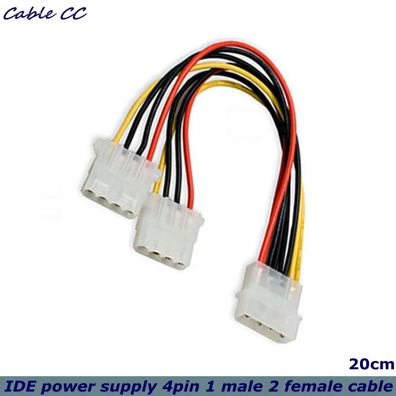 20 см Лучшая цена 4-контактный IDE чехол шнур питания HY1578 Molex штекер на 2-портовый