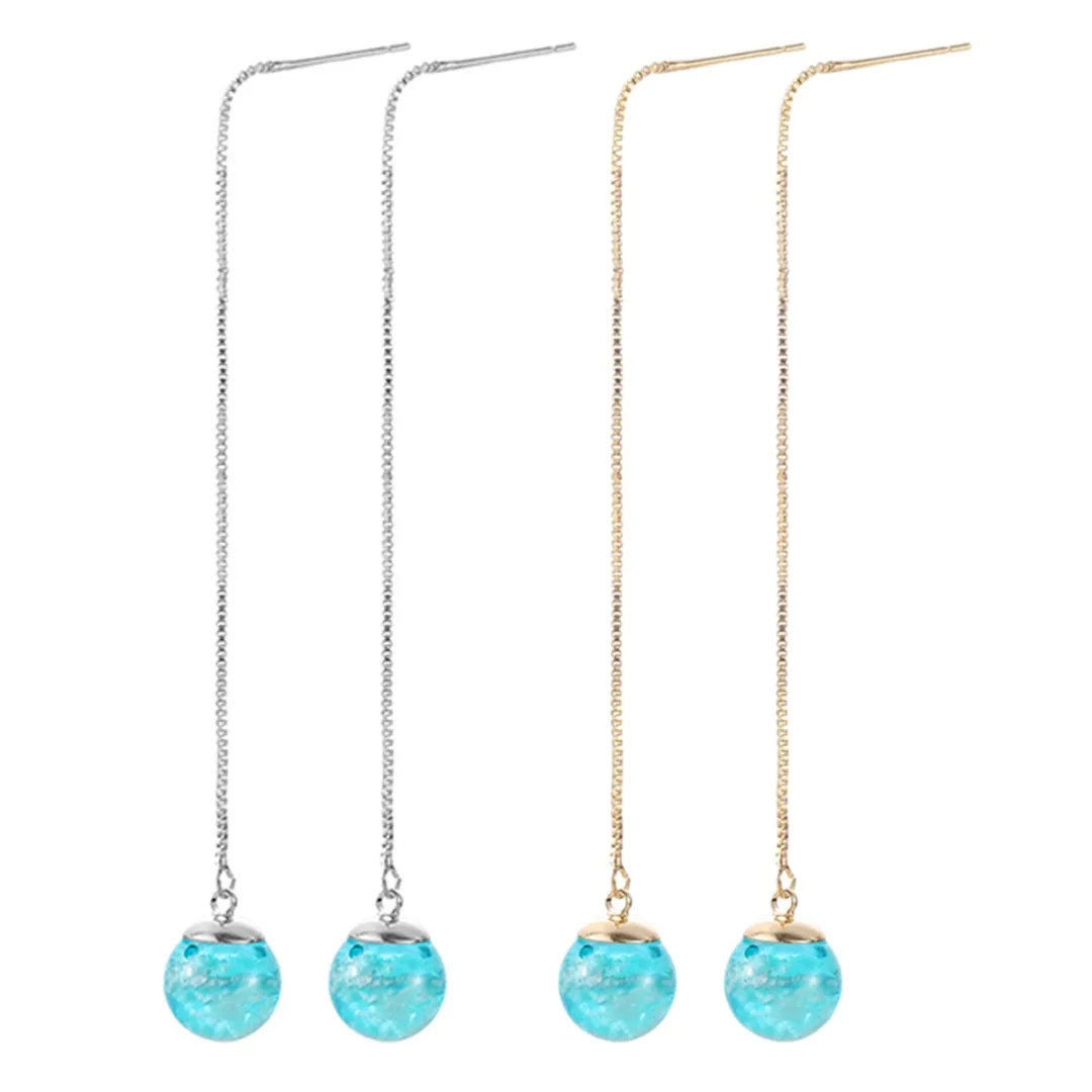 Стильные Висячие Серьги голубого неба с белыми облаками прозрачные круглые