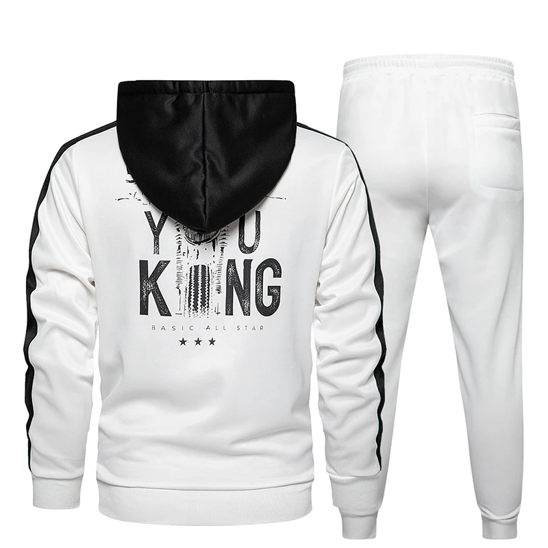 Новинка 2020 повседневный мужской спортивный костюм с капюшоном + спортивные штаны